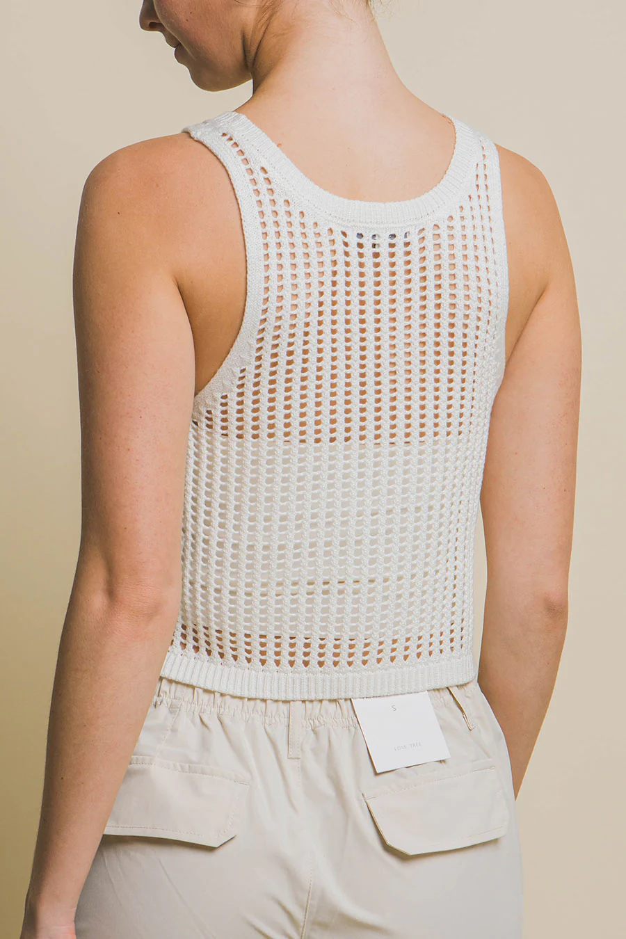 Sleeveless Open Knit Summer Crop Top - Image 8