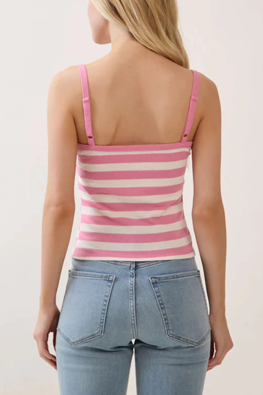 Striped Rib Knit Cami Tank Top - Image 11