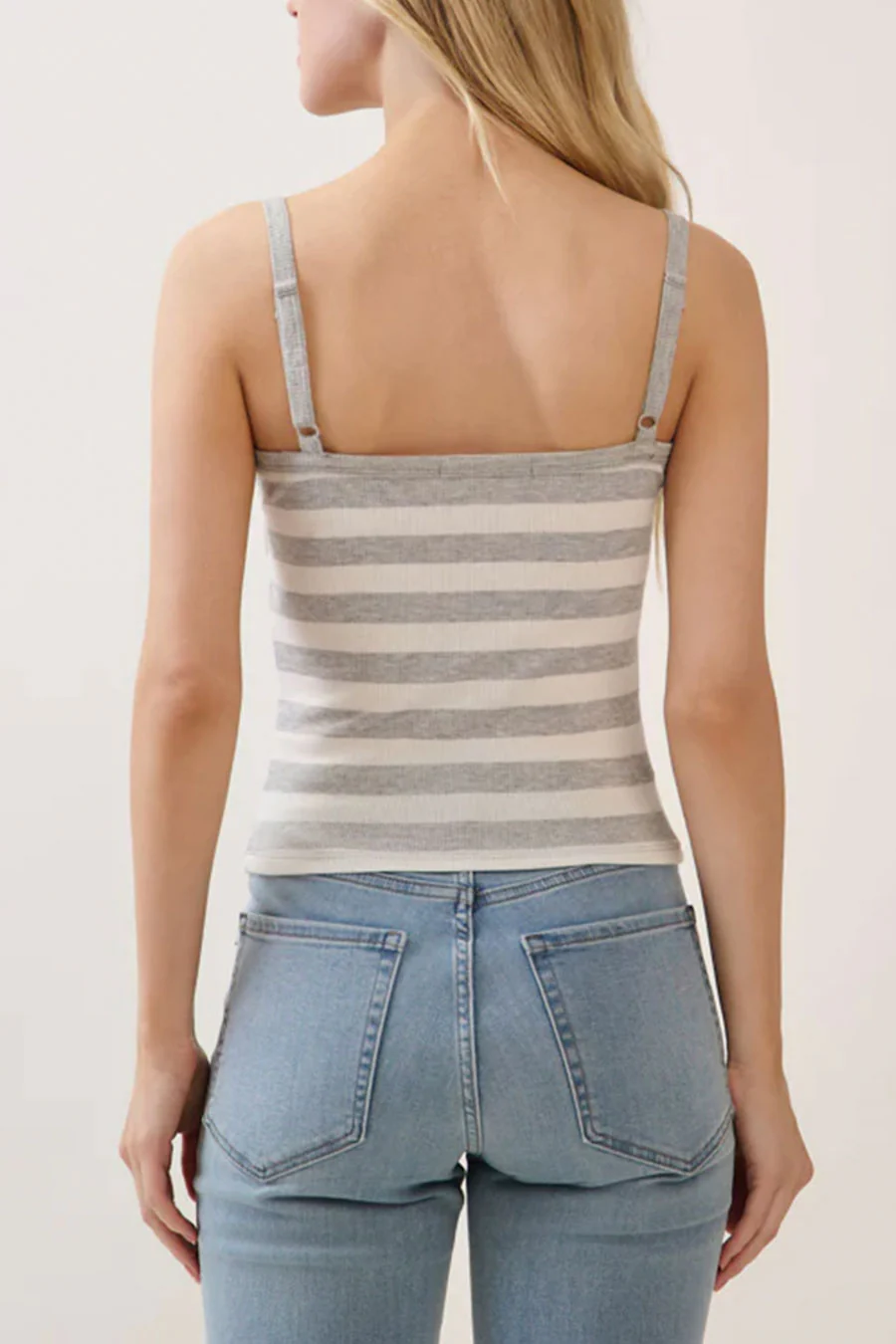 Striped Rib Knit Cami Tank Top - Image 12