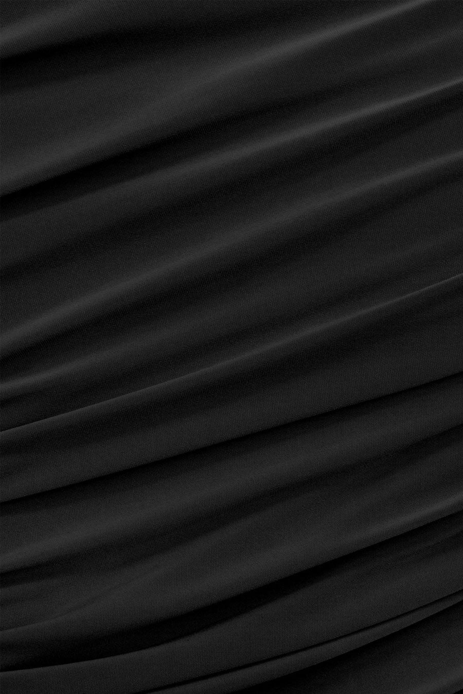 Tresser™ 2000s Vintage Style High Halter Cowl Neck Back Tie Ruched Mini Dress - Image 5