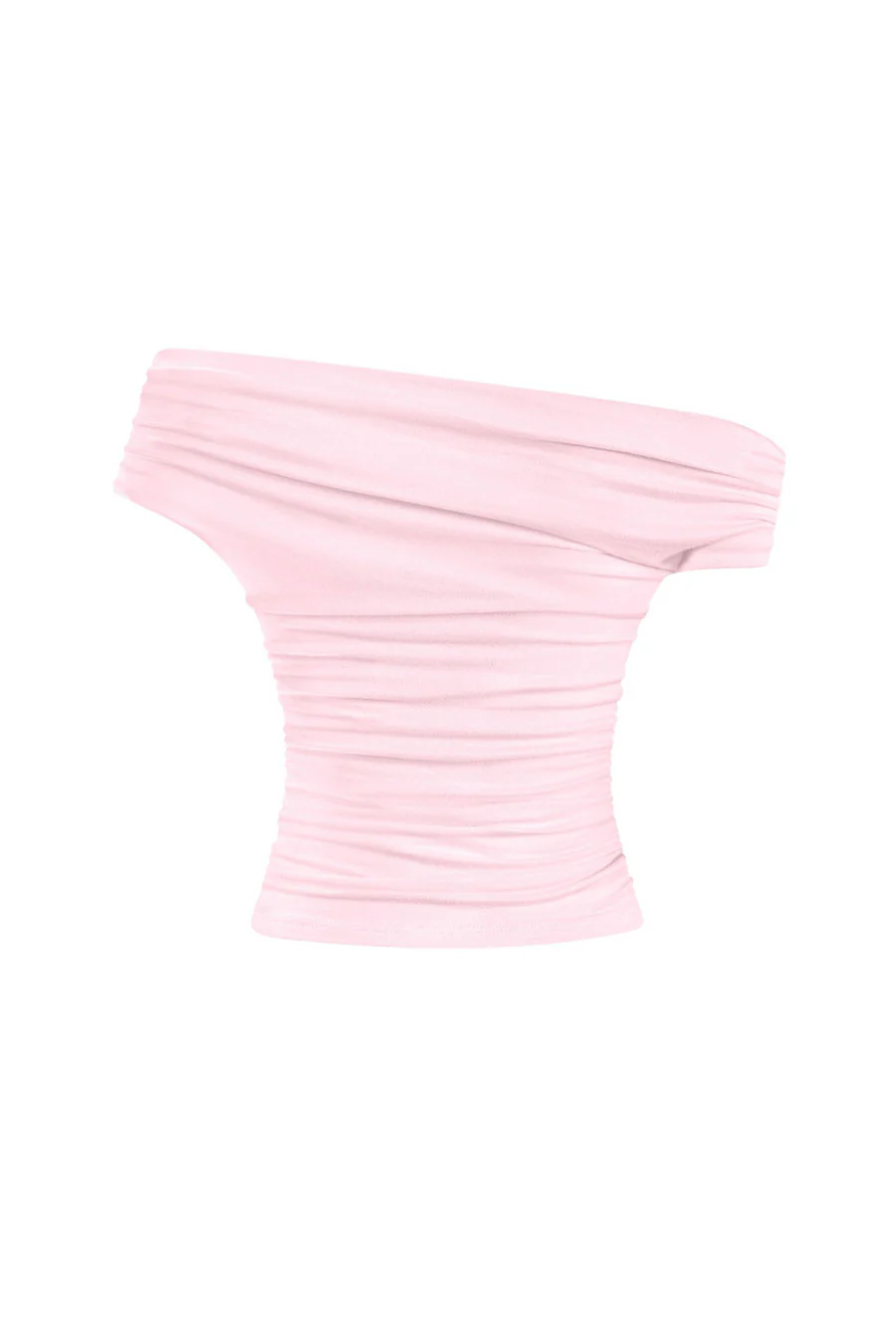 Tresser™ Asymmetrical Off Shoulder Ruched Crop Top (Double-Layer) - Image 10