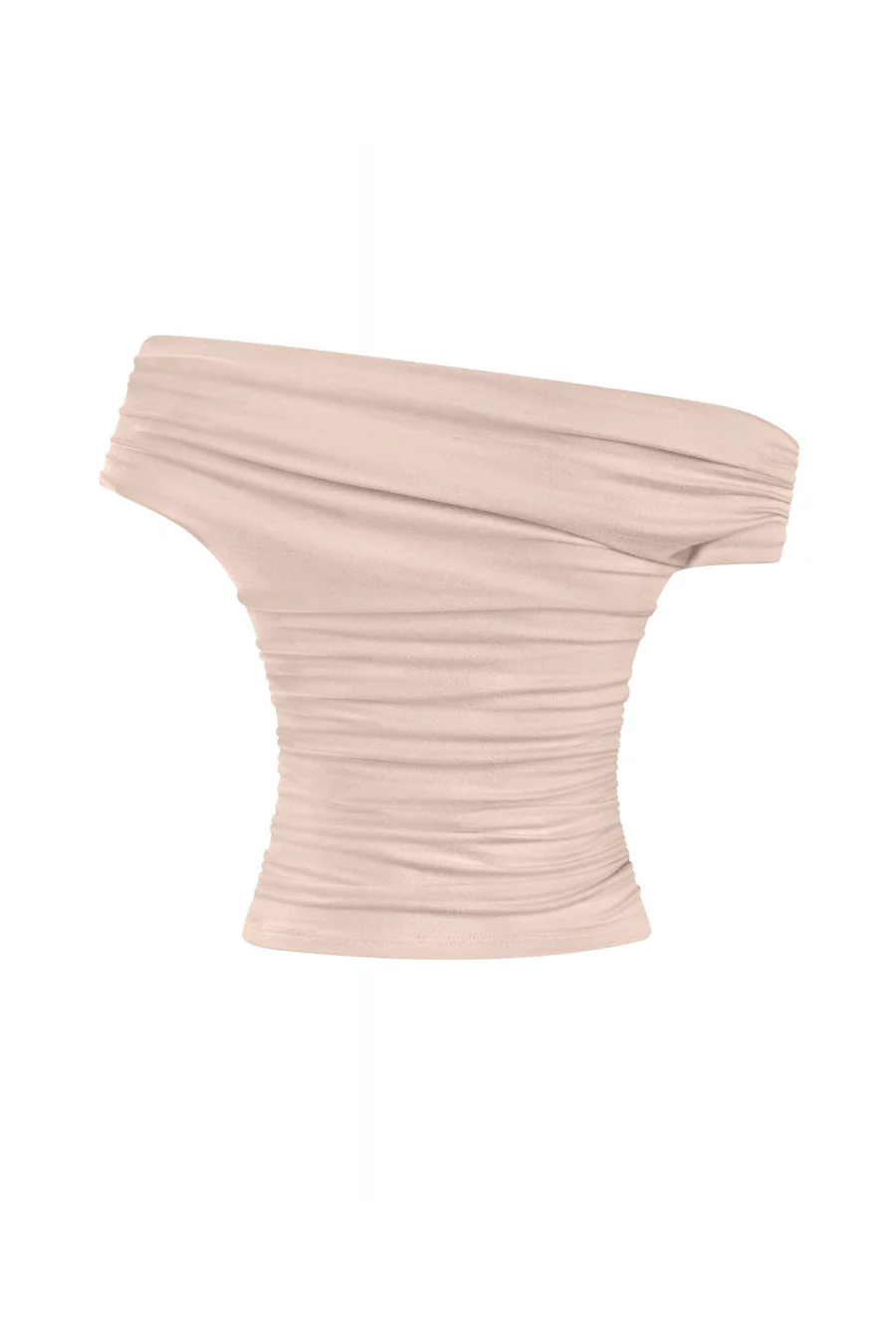 Tresser™ Asymmetrical Off Shoulder Ruched Crop Top (Double-Layer) - Image 14