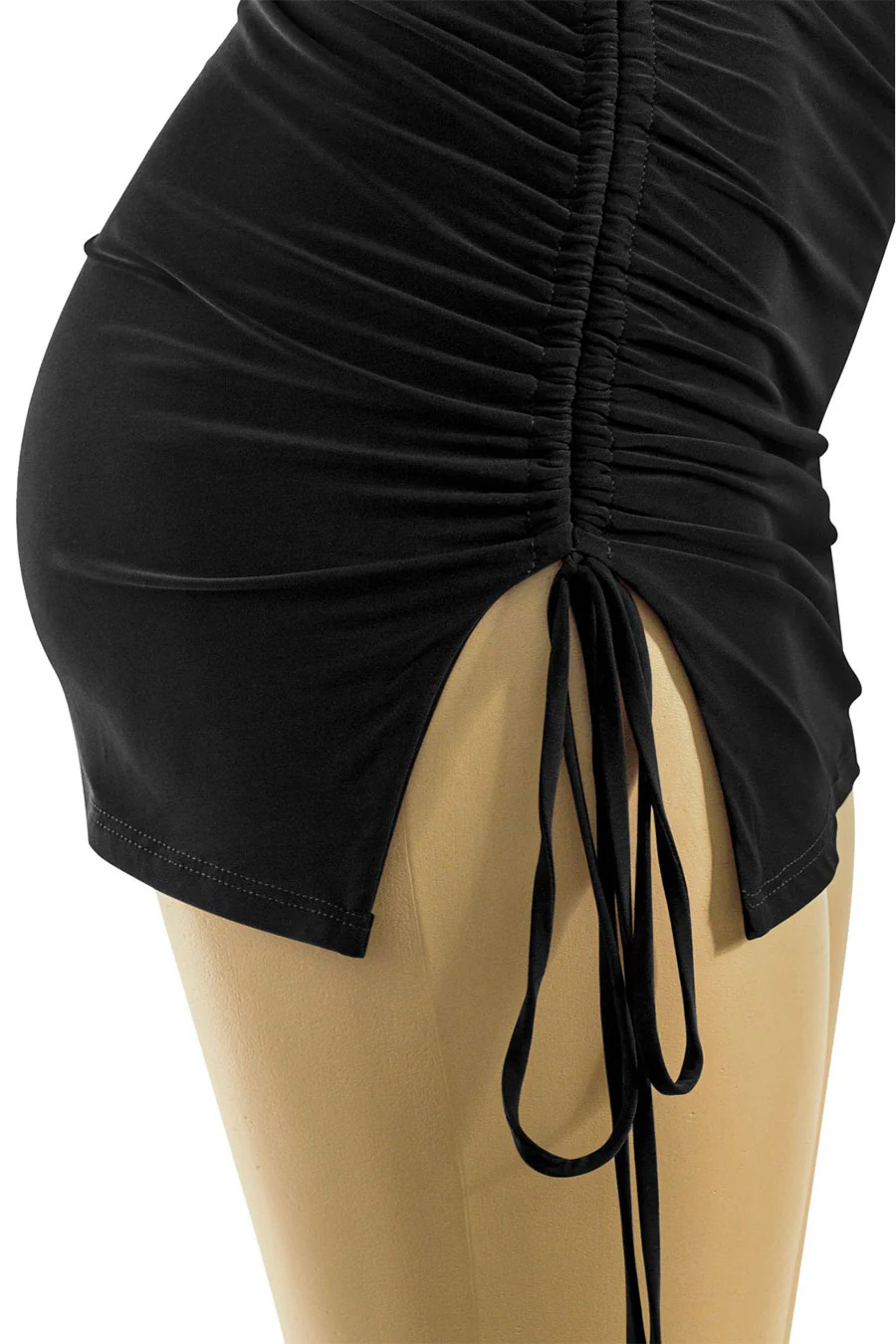 Tresser™ Asymmetrical Off Shoulder Ruched Side Ties Mini Dress - Image 2