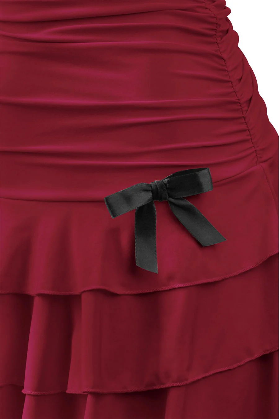 Tresser™ Coquette Strapless Ruched Ruffle Mini Dress with Bow Detail - Image 5