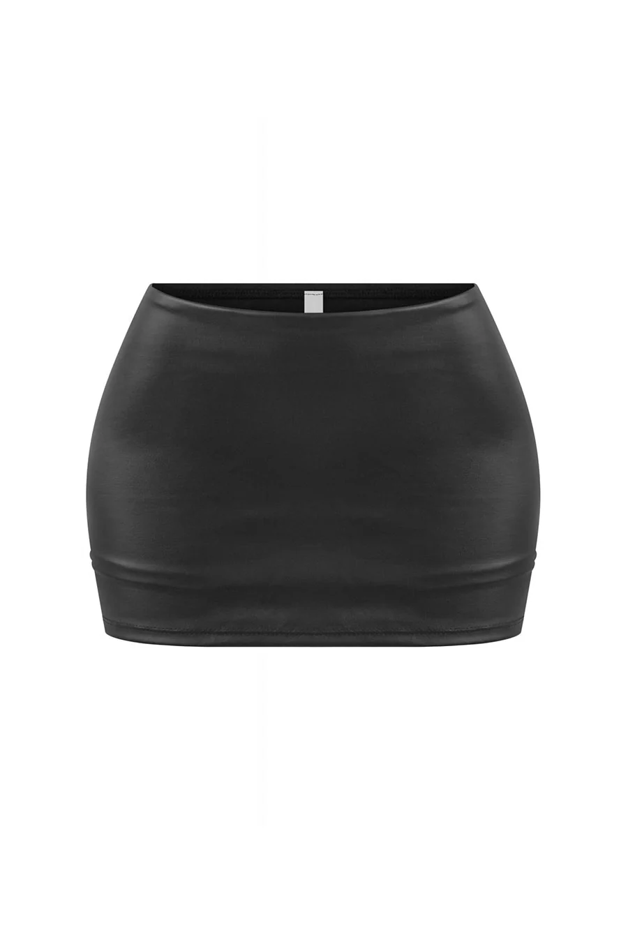 Tresser™ Faux Leather Low-Waisted Mini Skorts with Side Slits - Image 3