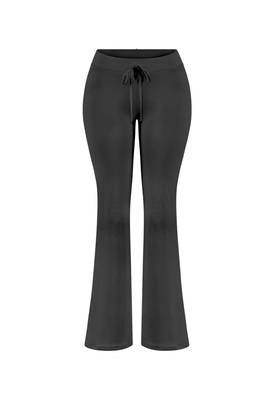 Tresser™ Low-Waisted Long Flare Casual Pants with Elastic Waistband & Front Tie (Double-Layer) - Image 4