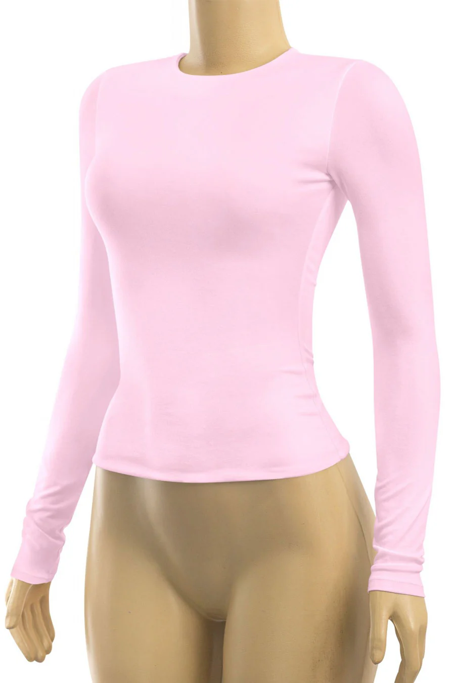 Tresser™ Long Sleeve Round Neck Solid Basic Double-Layered Top - Image 14