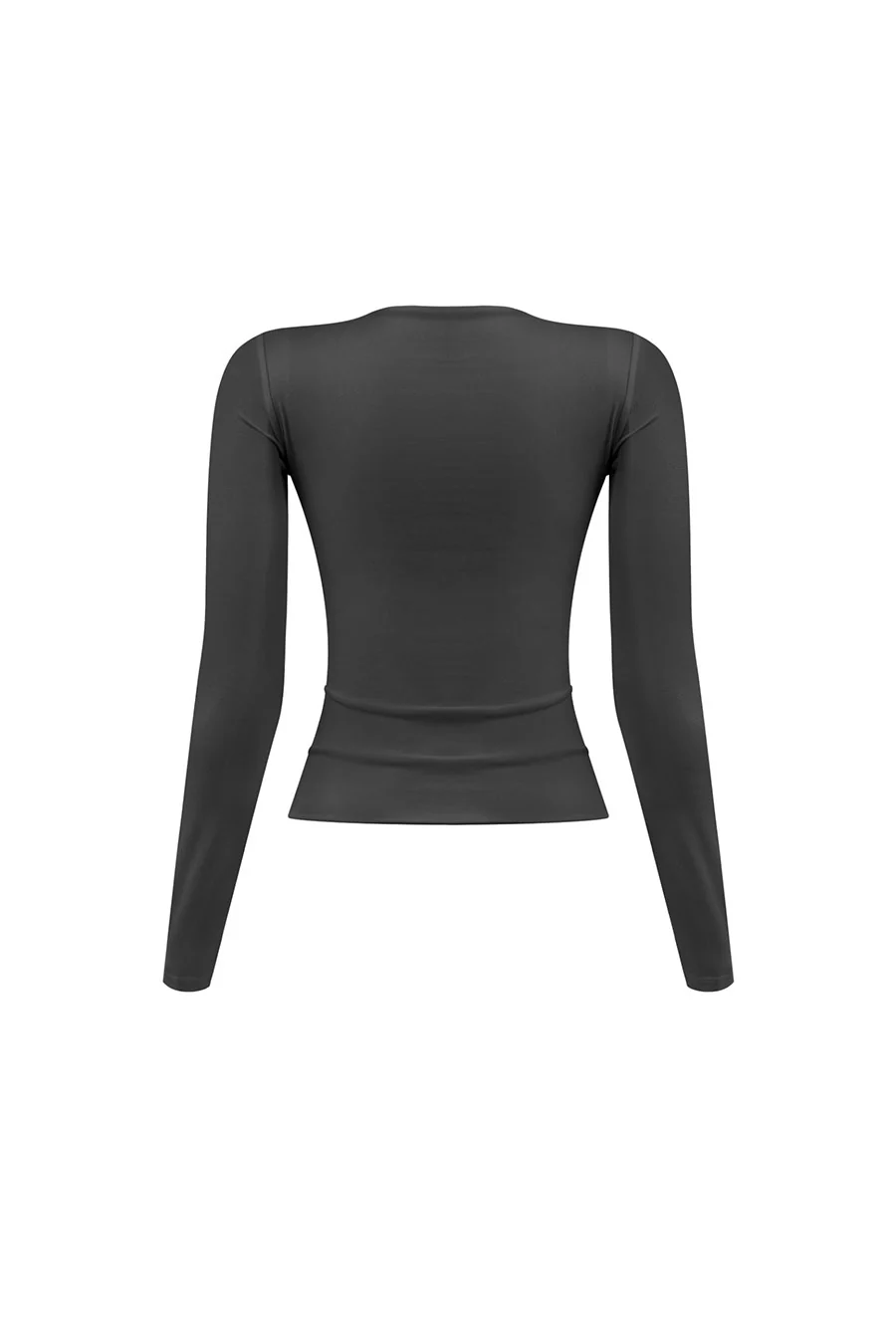 Tresser™ Long Sleeve Round Neck Solid Basic Double-Layered Top - Image 2