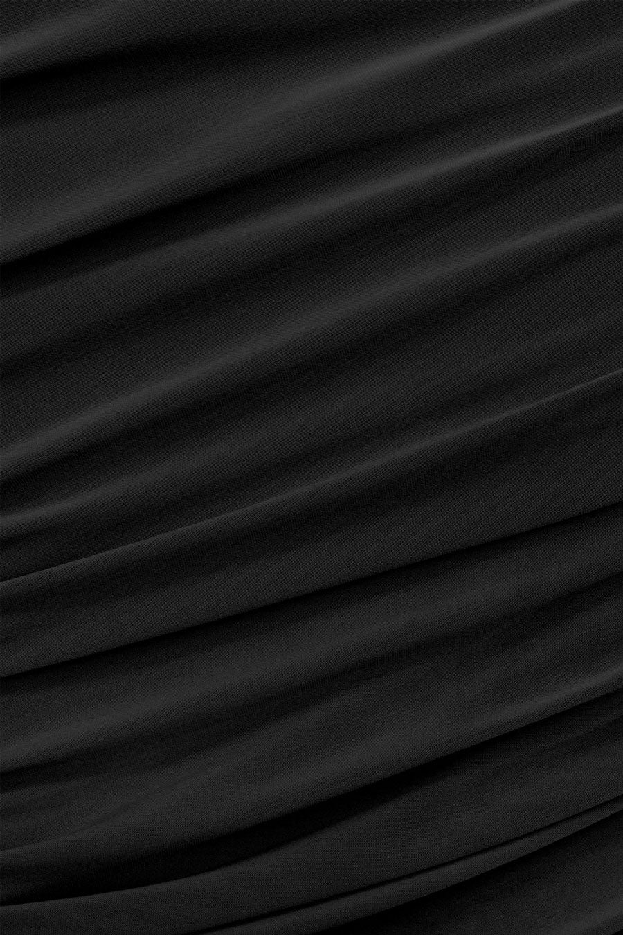 Tresser™ Asymmetric Off Shoulder Drape Metal Buckle Sash Belt Mini Bodycon Dress - Image 4