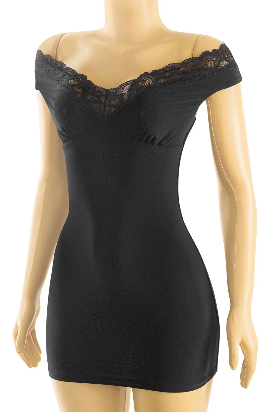 Tresser™ Off Shoulder Lace Trim Mini Dress - Image 5