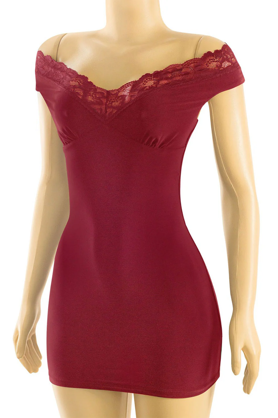 Tresser™ Off Shoulder Lace Trim Mini Dress - Image 6