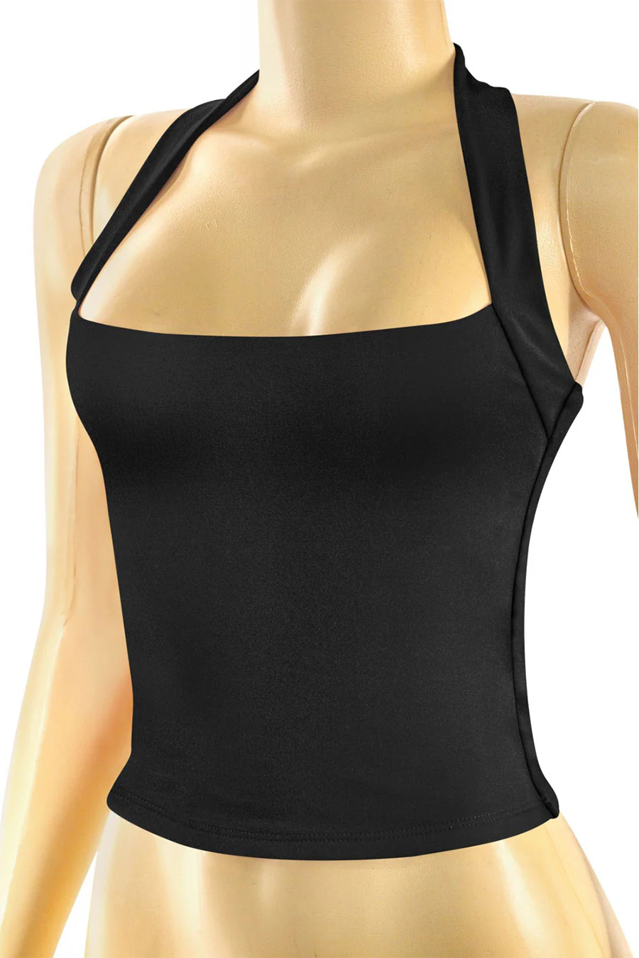 Tresser™ Sleeveless Square Neck Halter Crop Top (Double-Layer) - Image 8