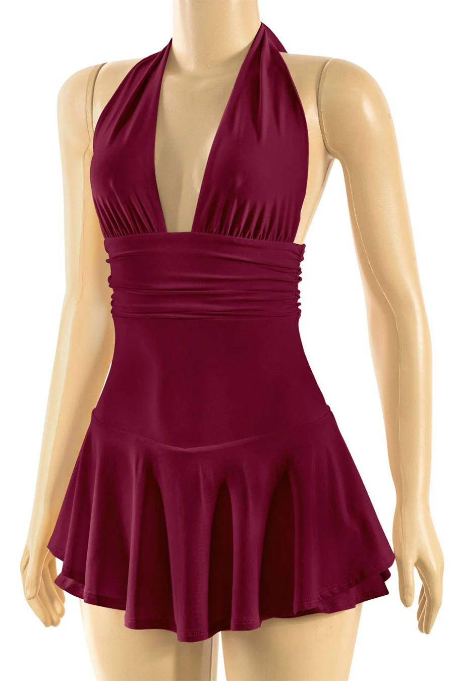 Tresser™ Sleeveless Open Back Halter Ruffled Dress with Inner Shorts - Image 11