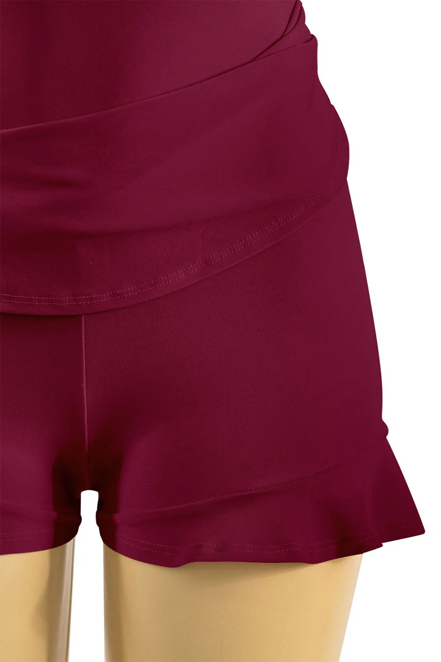 Tresser™ Sleeveless Open Back Halter Ruffled Dress with Inner Shorts - Image 12