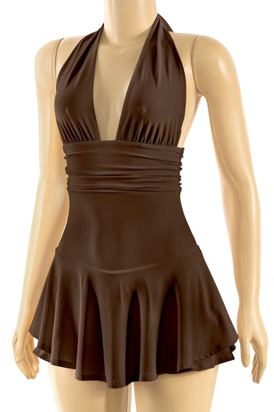 Tresser™ Sleeveless Open Back Halter Ruffled Dress with Inner Shorts - Image 15