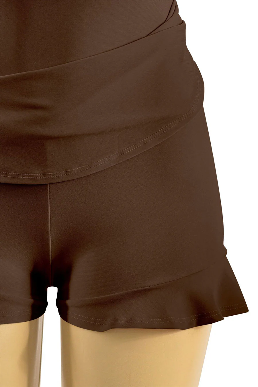 Tresser™ Sleeveless Open Back Halter Ruffled Dress with Inner Shorts - Image 16