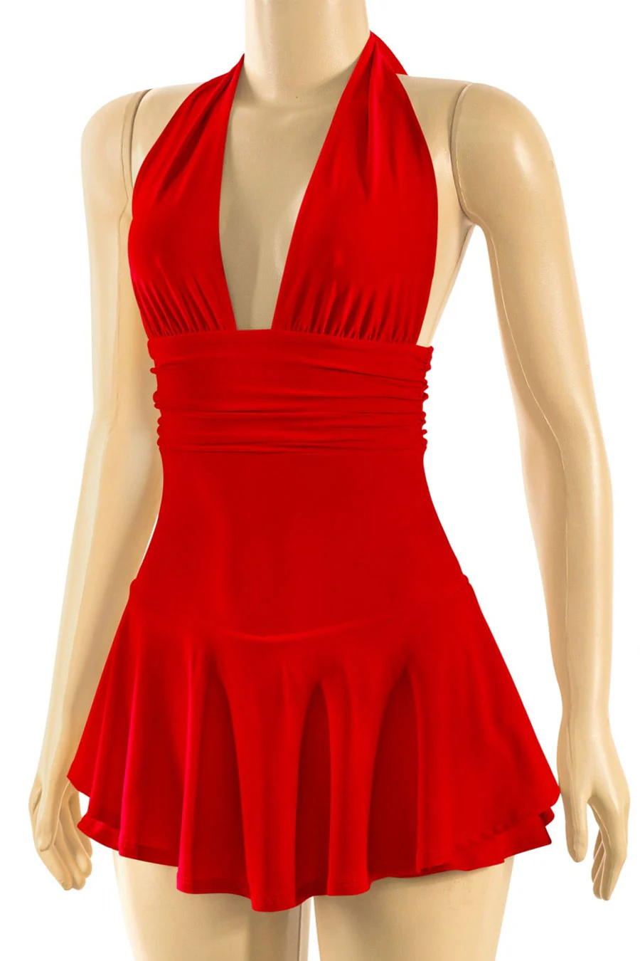 Tresser™ Sleeveless Open Back Halter Ruffled Dress with Inner Shorts - Image 19