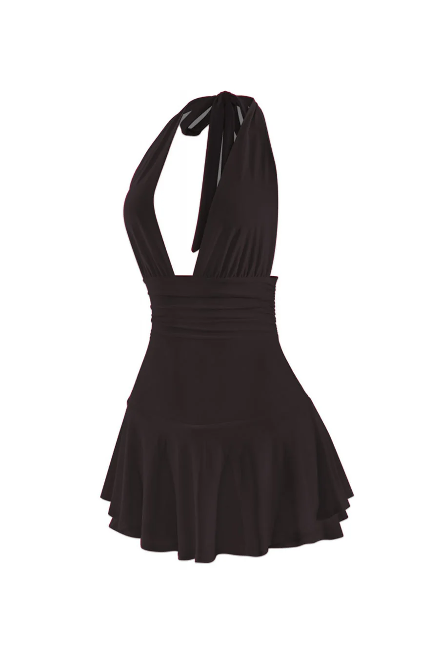 Tresser™ Sleeveless Open Back Halter Ruffled Dress with Inner Shorts - Image 6