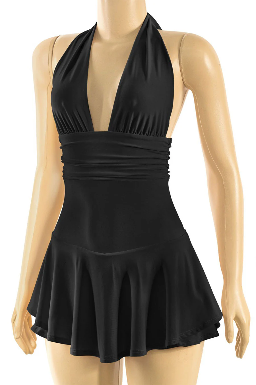 Tresser™ Sleeveless Open Back Halter Ruffled Dress with Inner Shorts - Image 7