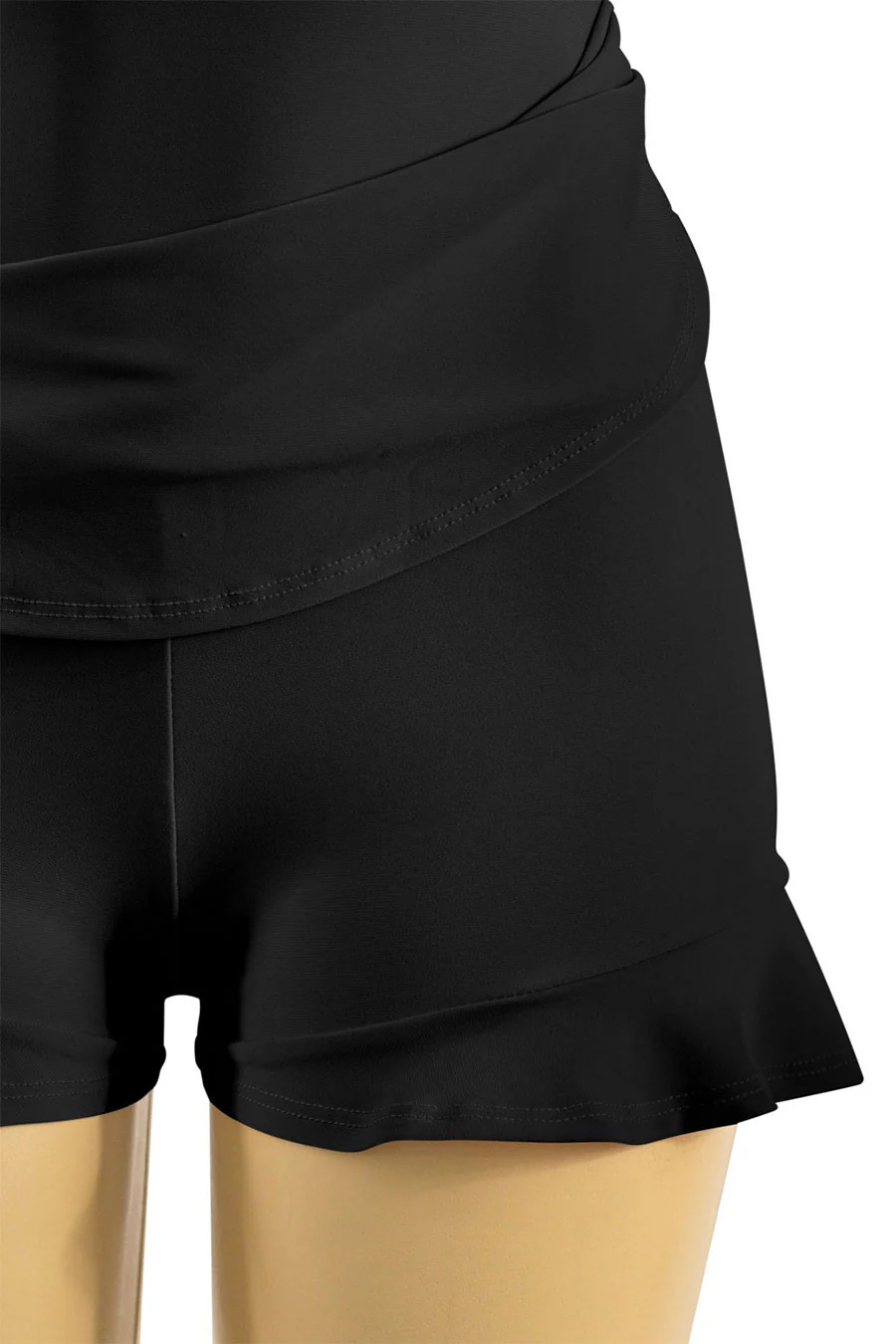Tresser™ Sleeveless Open Back Halter Ruffled Dress with Inner Shorts - Image 8