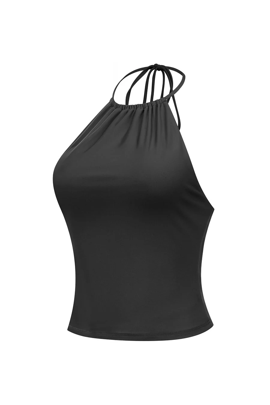 Tresser™ Sleeveless Shirred Halter Open Back Top