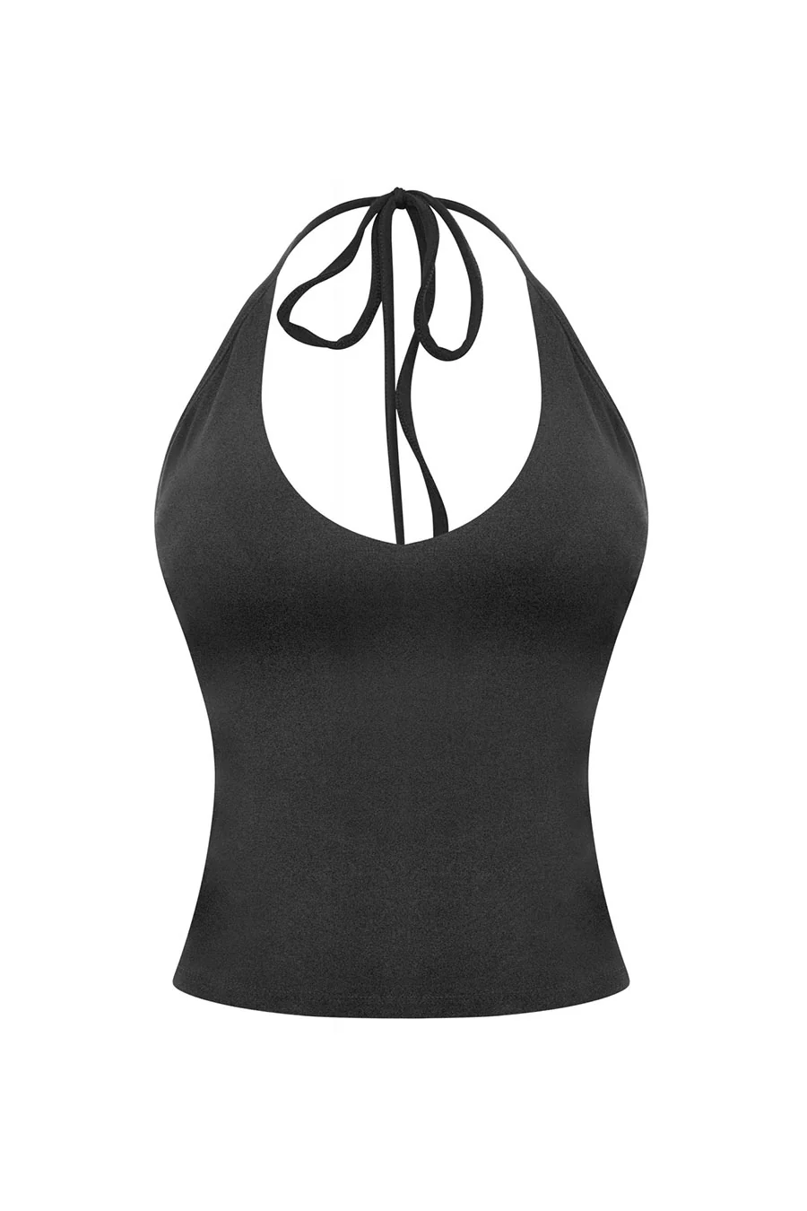Tresser™ Sleeveless Self-Tie Halter Crop Top