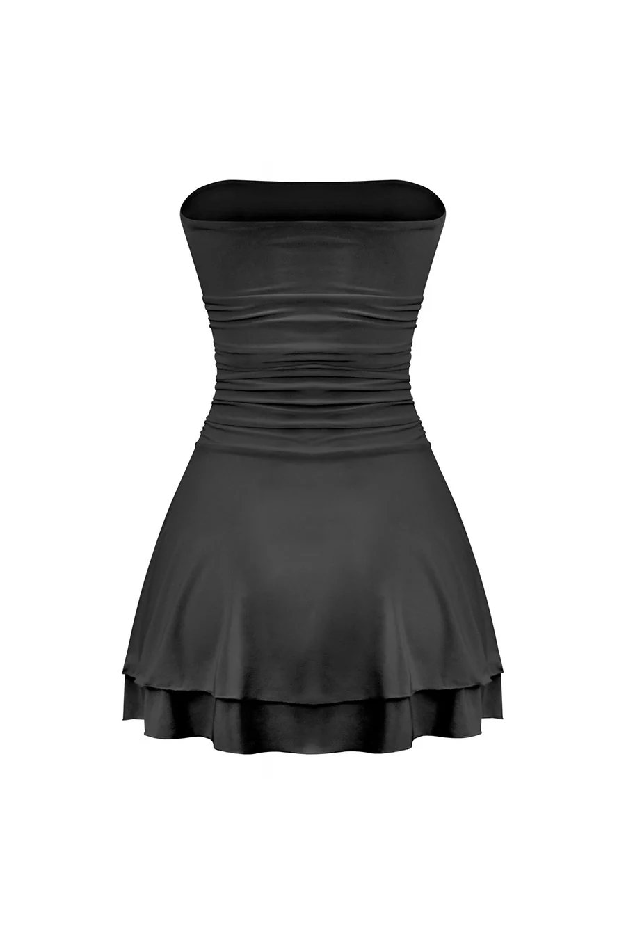 Tresser™ Strapless Ruched Ruffle Tiered Mini Dress - Image 18