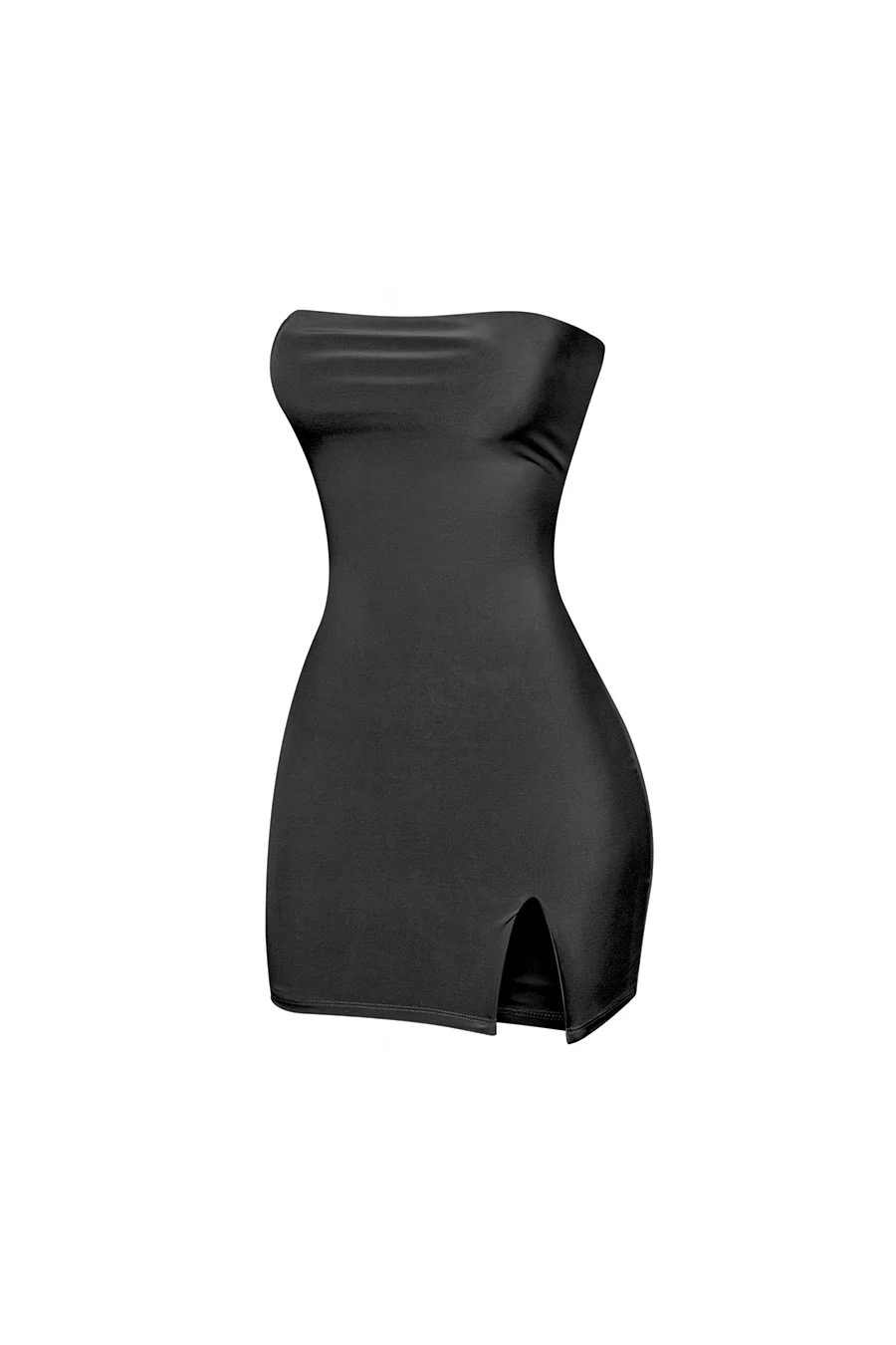 Tresser™ Strapless Tube Side Slit Mini Dress with Back Tie