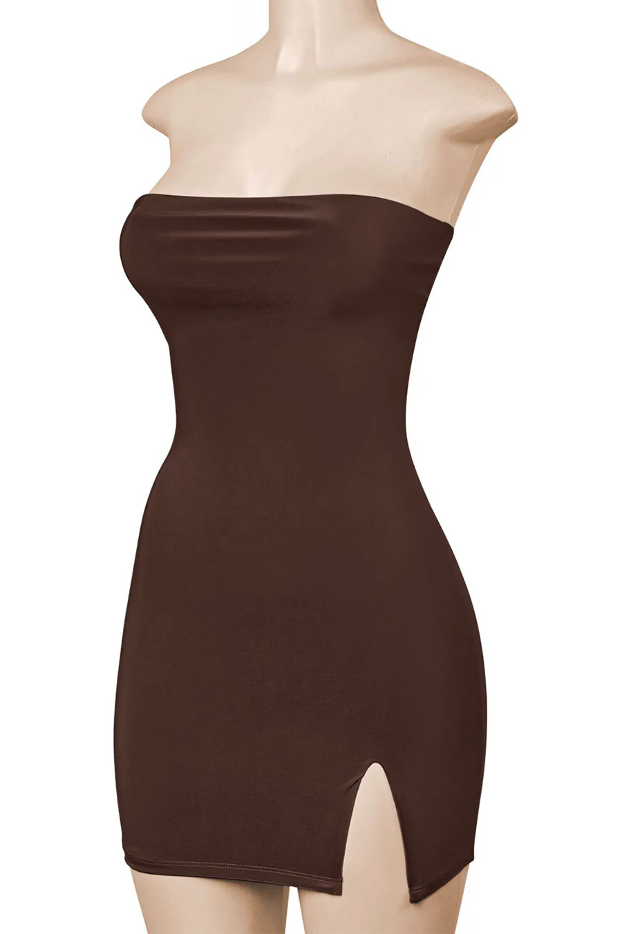 Tresser™ Strapless Tube Side Slit Mini Dress with Back Tie - Image 12