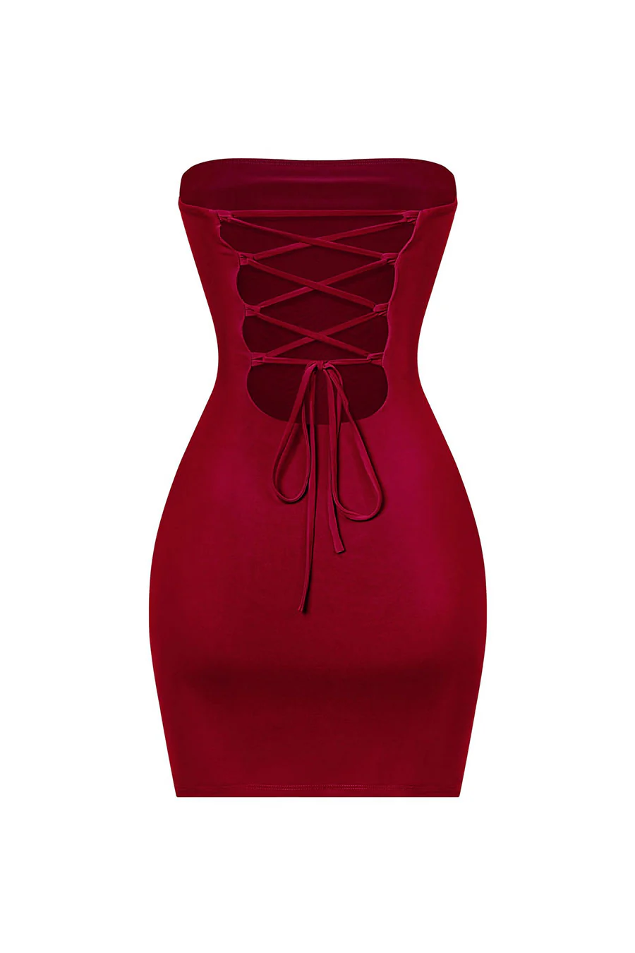 Tresser™ Strapless Tube Side Slit Mini Dress with Back Tie - Image 14