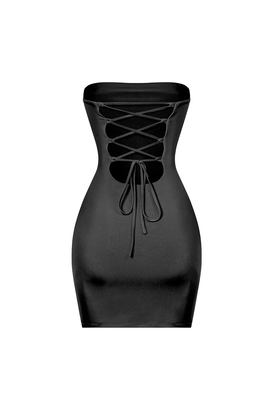 Tresser™ Strapless Tube Side Slit Mini Dress with Back Tie - Image 2