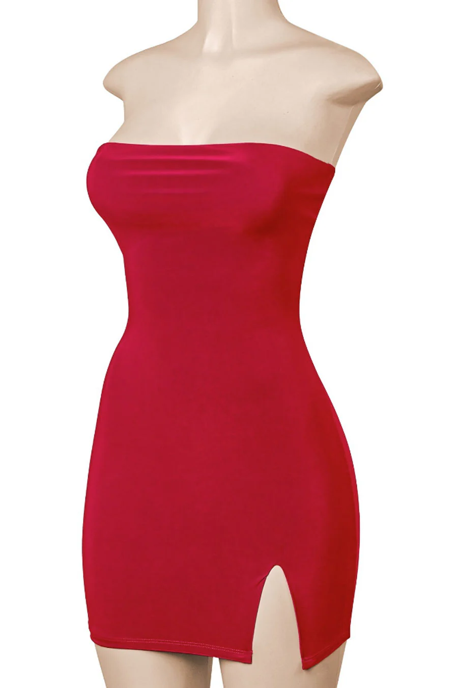 Tresser™ Strapless Tube Side Slit Mini Dress with Back Tie - Image 24