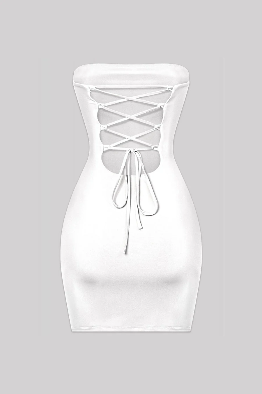 Tresser™ Strapless Tube Side Slit Mini Dress with Back Tie - Image 4