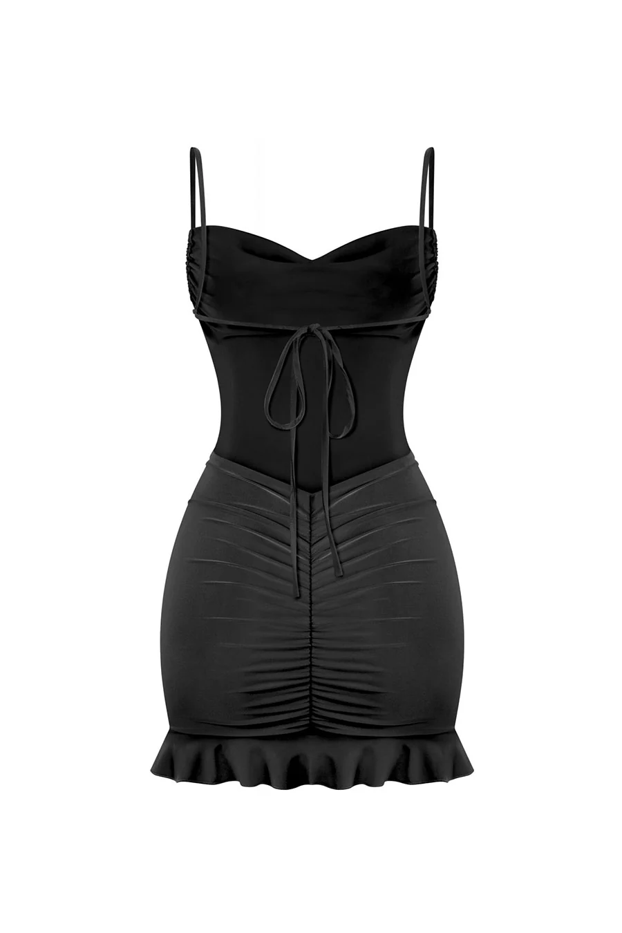 Tresser™ Strappy Cowl Neck Open Back Mini Dress - Image 3