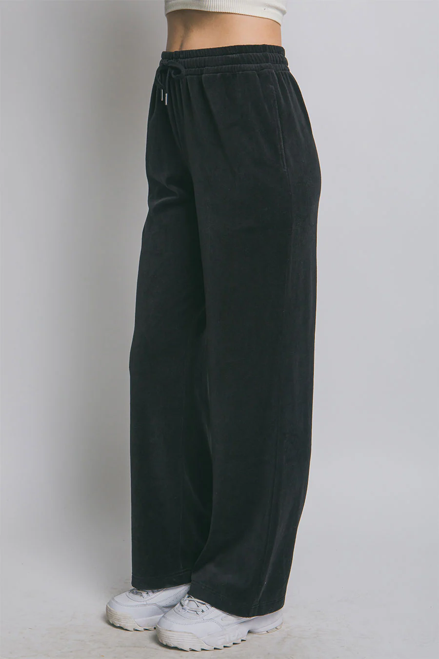 Velour Elastic Waist Sweatpants - Image 4