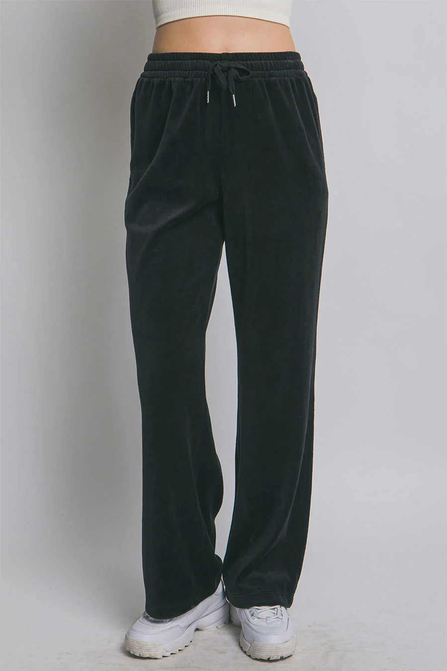 Velour Elastic Waist Sweatpants - Image 5