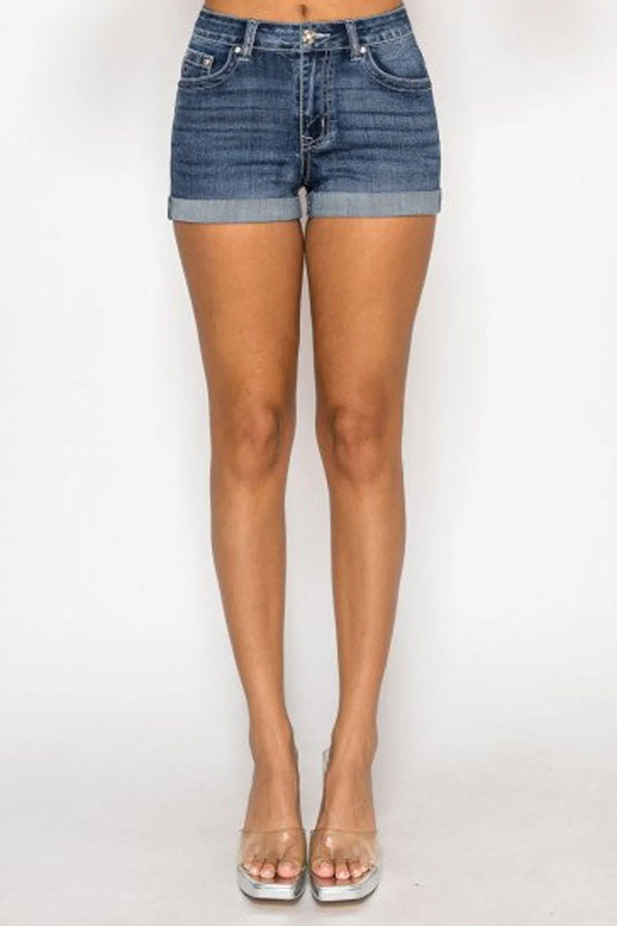 WAXJEAN 2000s Style Rhinestone Bedazzled Denim Shorts with Great Stretch - Image 8