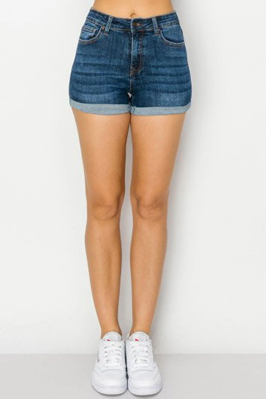 WAXJEAN Basic Denim Shorts With Rolled Cuff with Great Stretch - Image 13