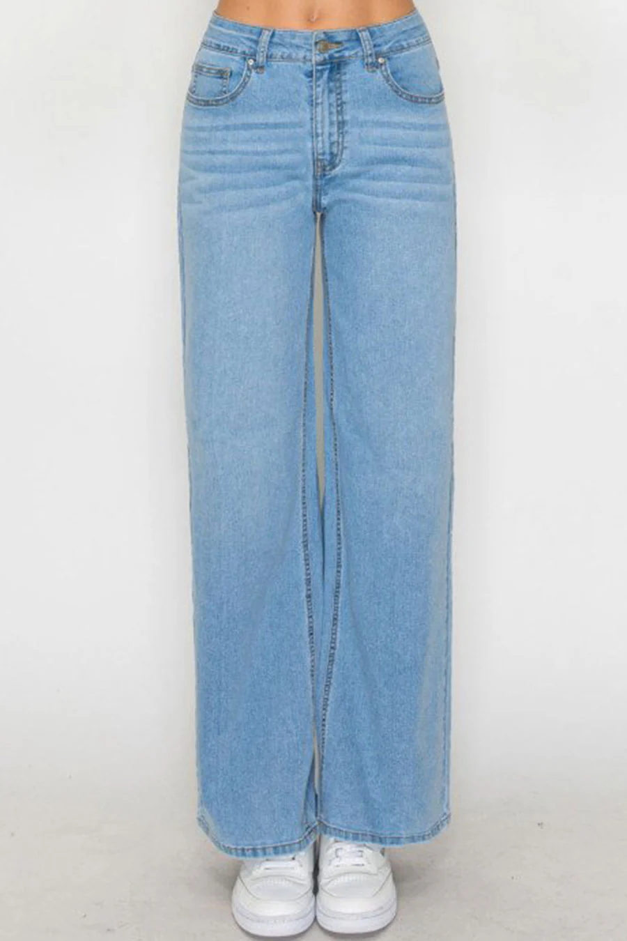 WAXJEAN Low Rise Basic Wide Leg Jean with Good Stretch - Image 6