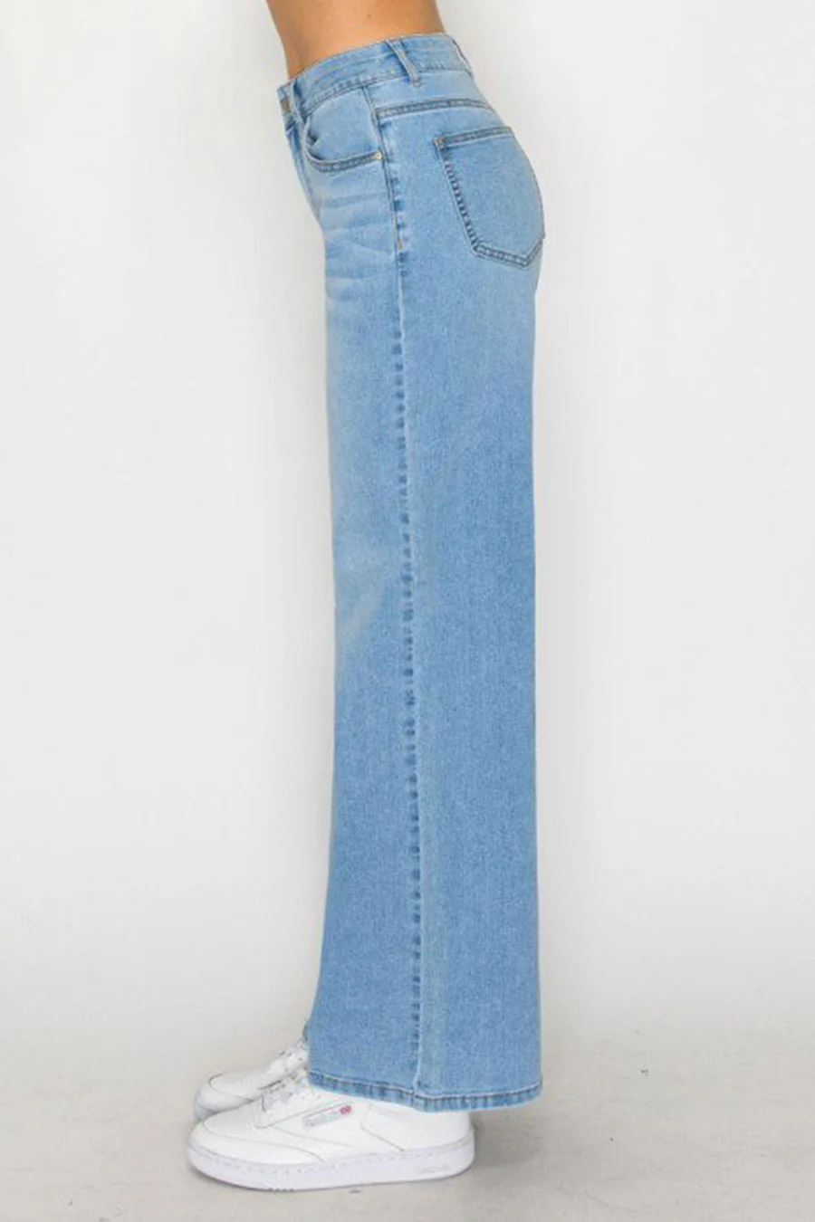 WAXJEAN Low Rise Basic Wide Leg Jean with Good Stretch - Image 7
