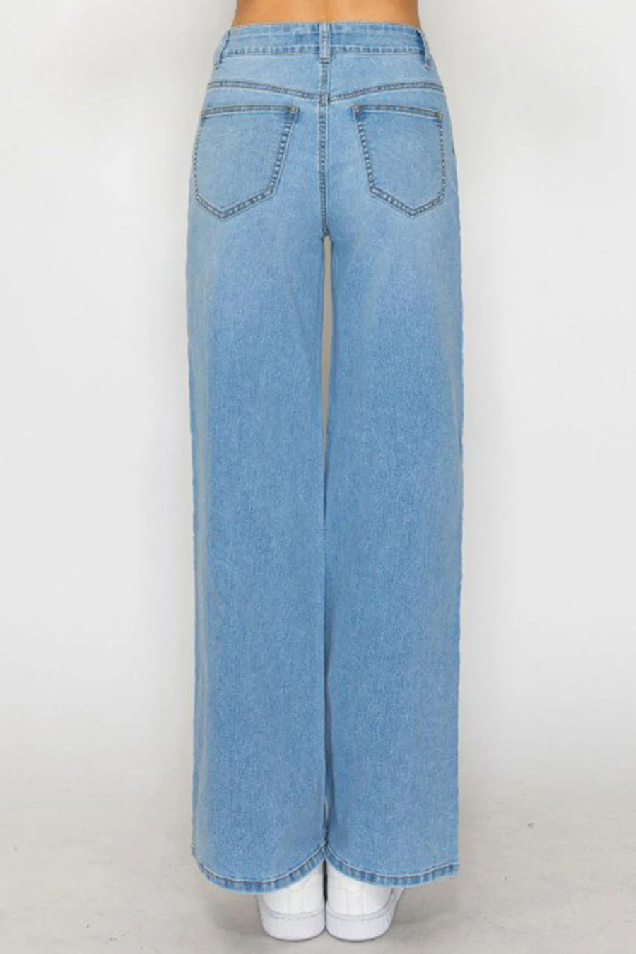 WAXJEAN Low Rise Basic Wide Leg Jean with Good Stretch - Image 8