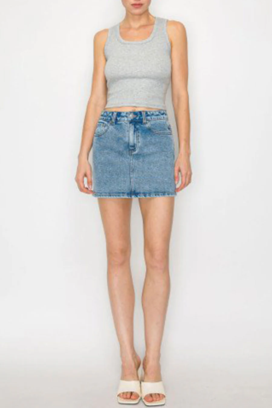 WAXJEAN Snow Wash Mini Skirt - Image 11
