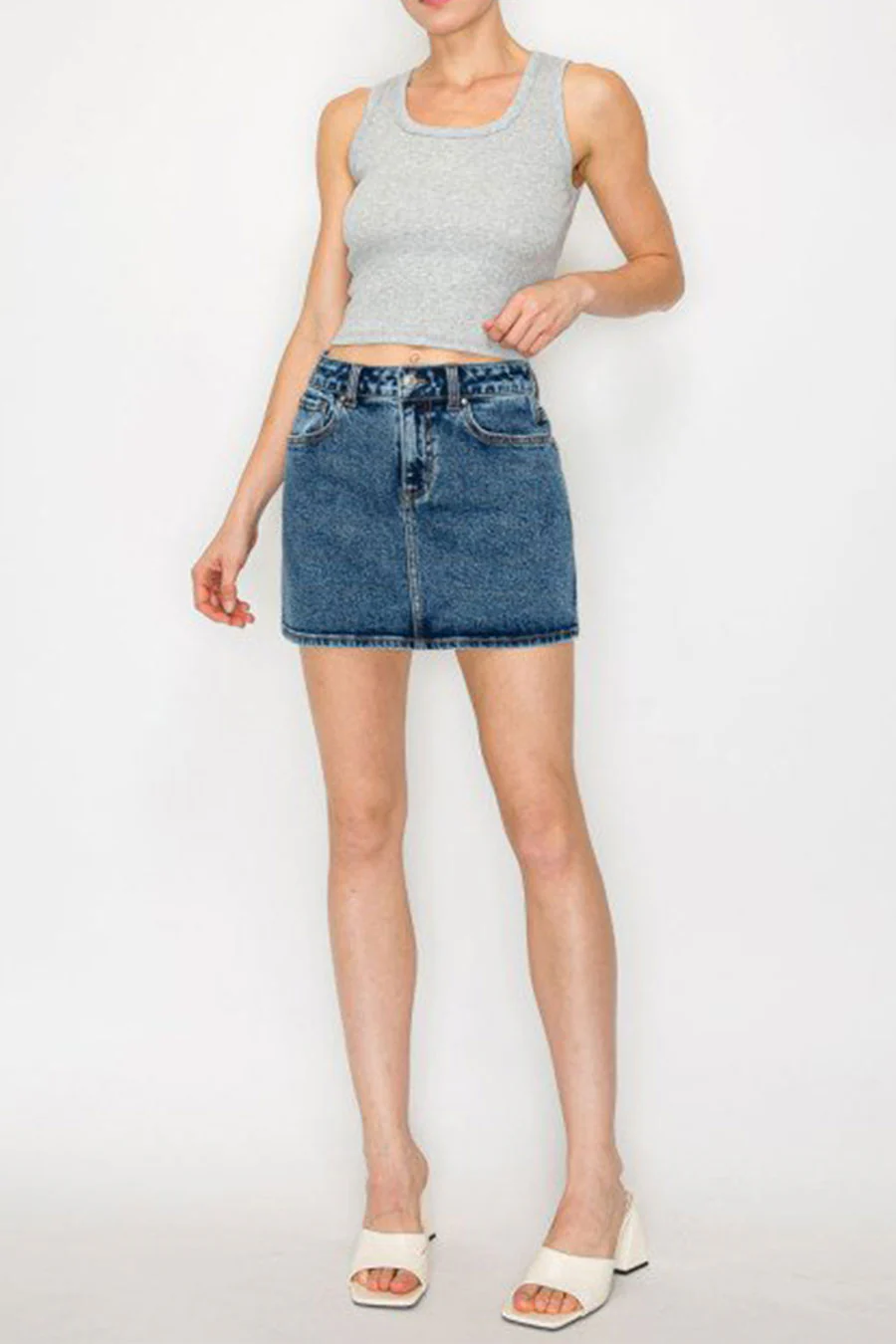 WAXJEAN Snow Wash Mini Skirt - Image 15