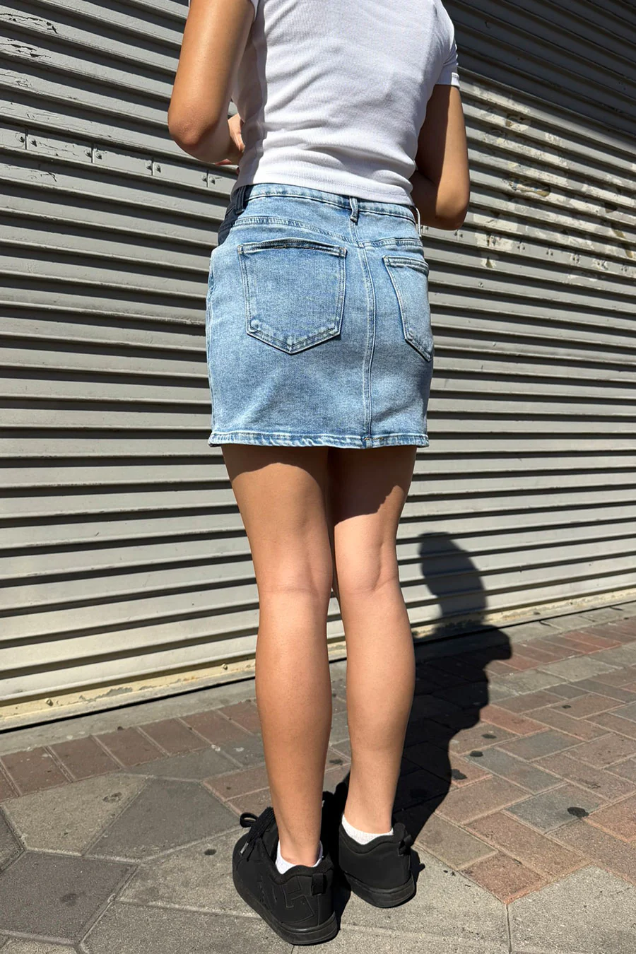 WAXJEAN Snow Wash Mini Skirt - Image 3