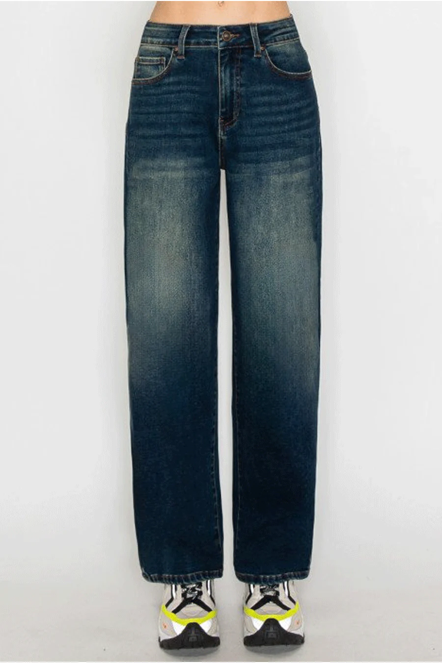 WAXJEAN Vintage Wash Baggy Straight Leg Jeans with Good Stretch - Image 11
