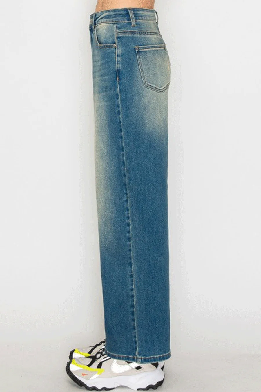 WAXJEAN Vintage Wash Baggy Straight Leg Jeans with Good Stretch - Image 8