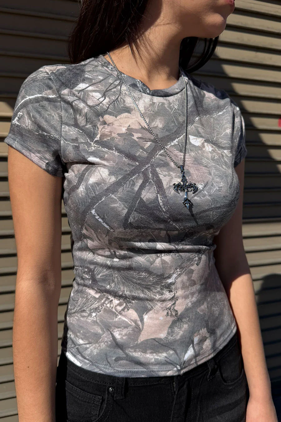 Woodland Graphic Camouflage Print Short Sleeve Tee