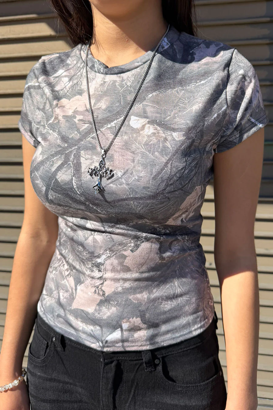 Woodland Graphic Camouflage Print Short Sleeve Tee - Image 3
