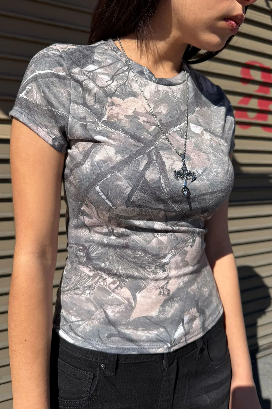 Woodland Graphic Camouflage Print Short Sleeve Tee - Image 4