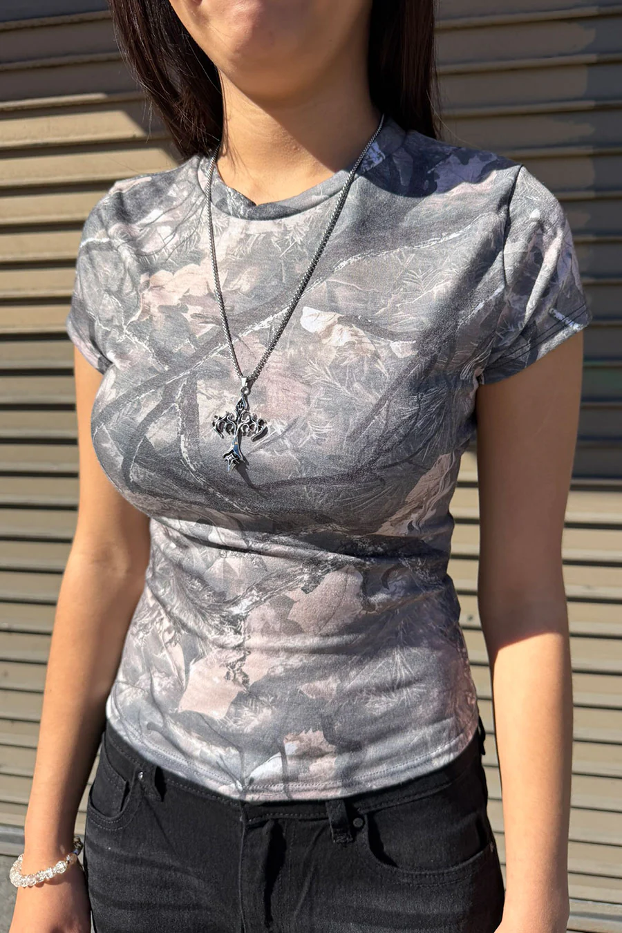 Woodland Graphic Camouflage Print Short Sleeve Tee - Image 5